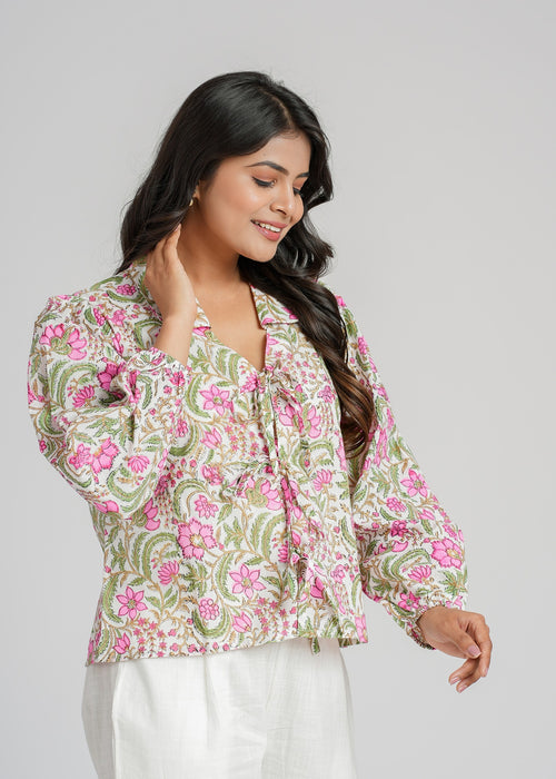 Women’s Cotton Block Printed Short Top