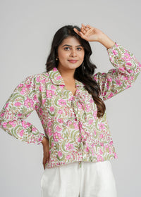 Women’s Cotton Block Printed Short Top