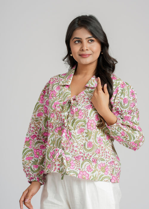 Women’s Cotton Block Printed Short Top