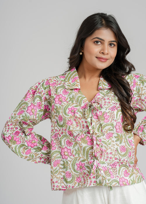 Women’s Cotton Block Printed Short Top