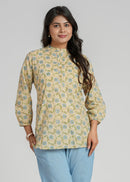 Block Printed Cotton Short Kurti