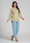 Block Printed Cotton Short Kurti