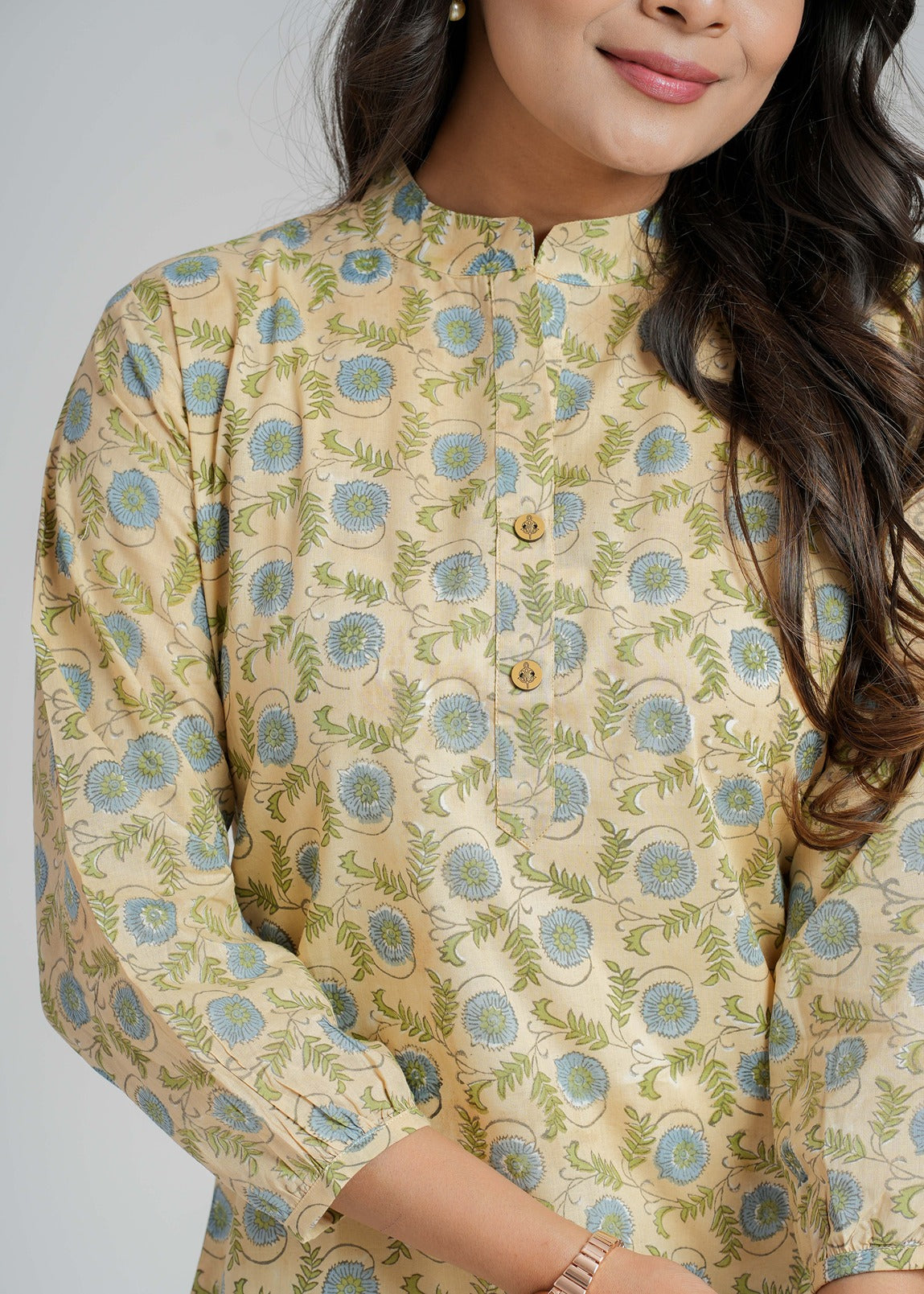 Block Printed Cotton Short Kurti