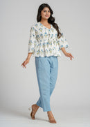 Block Printed Cotton Short Top