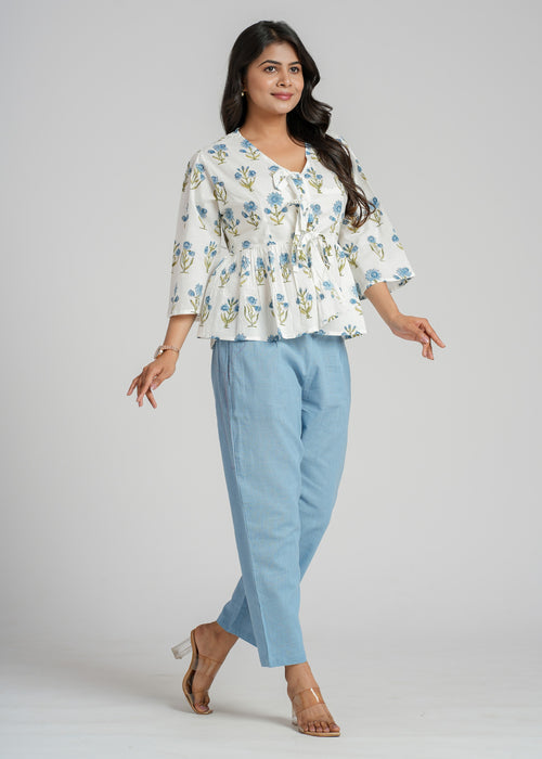 Block Printed Cotton Short Top