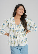 Block Printed Cotton Short Top