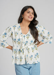 Emmeline Block Printed Short Top