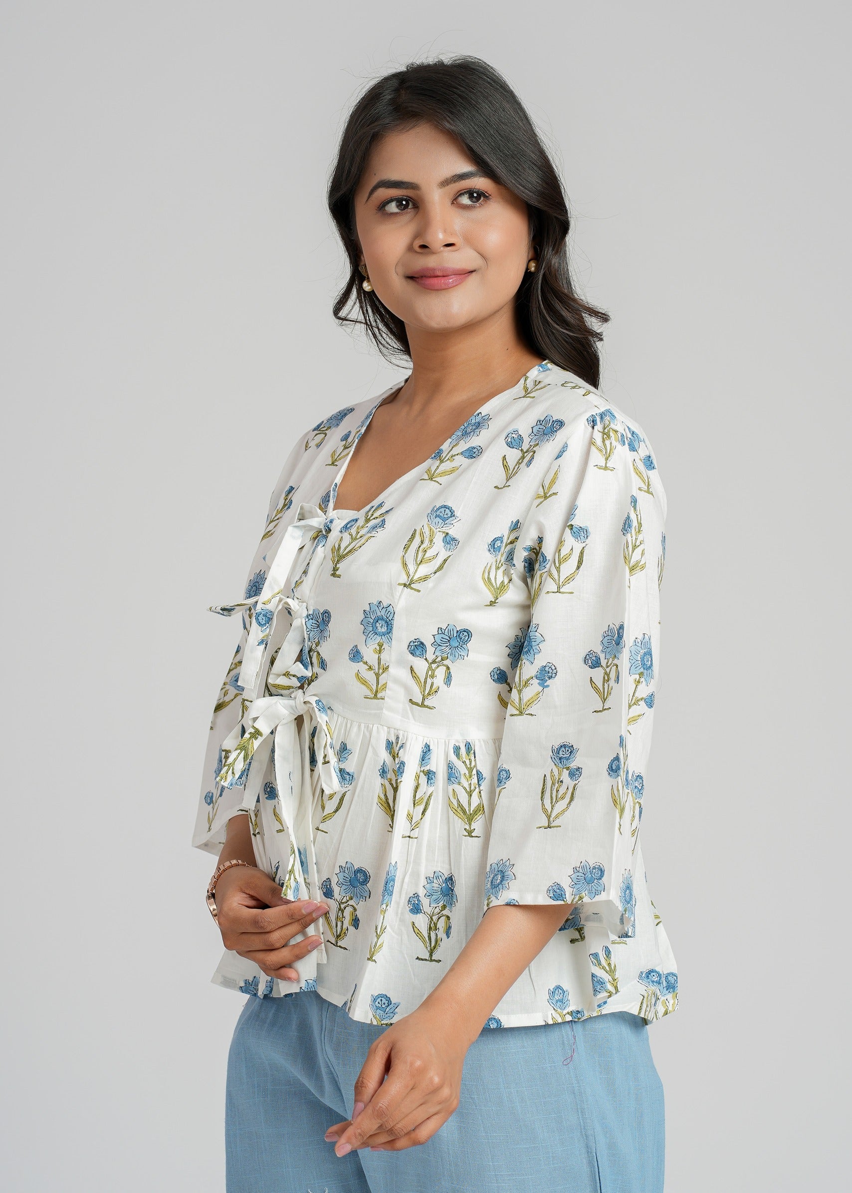 Emmeline Block Printed Short Top