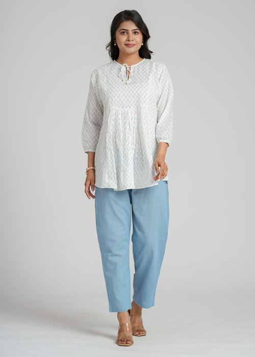 Block Printed Cotton Short Top
