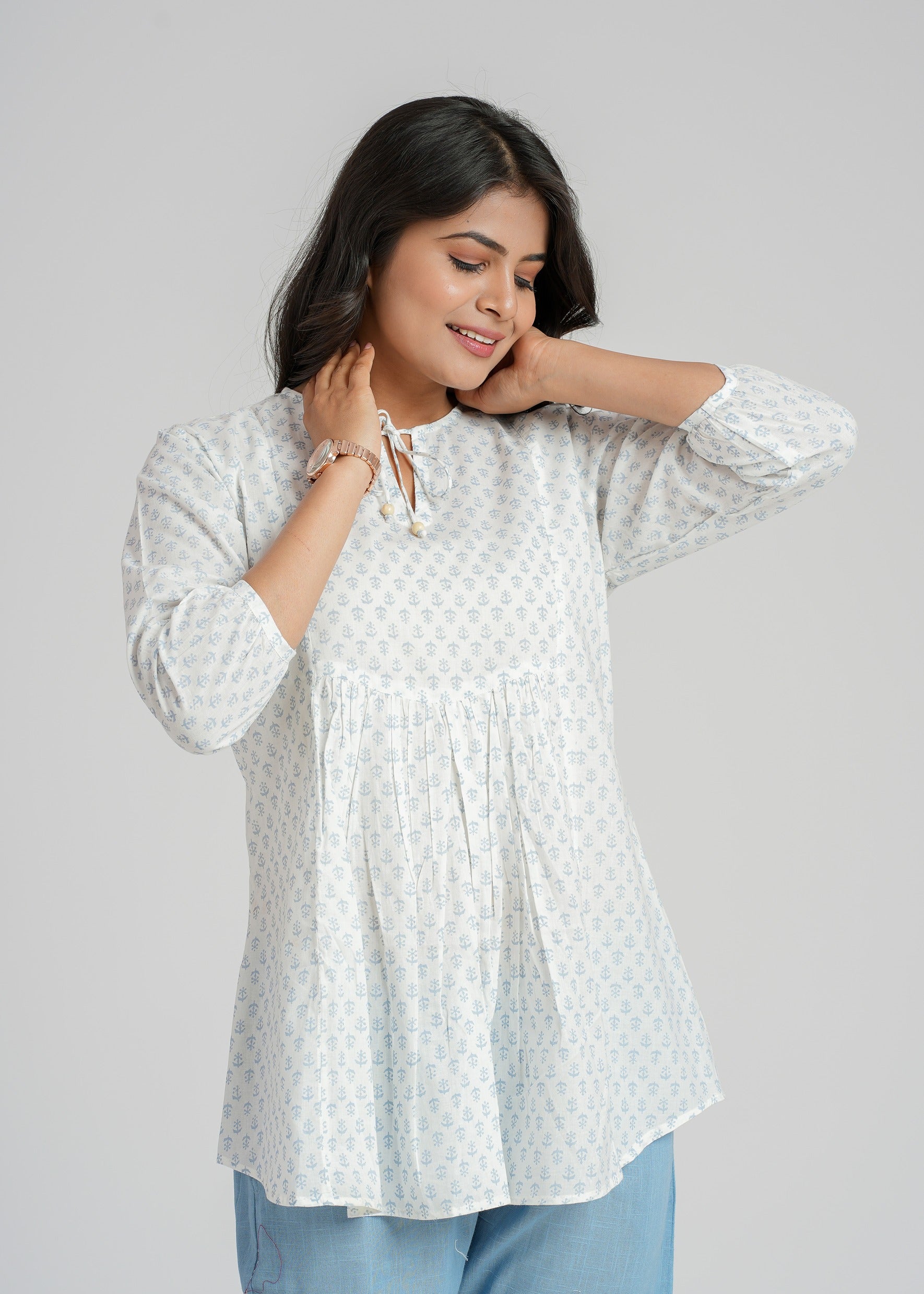 Block Printed Cotton Short Top