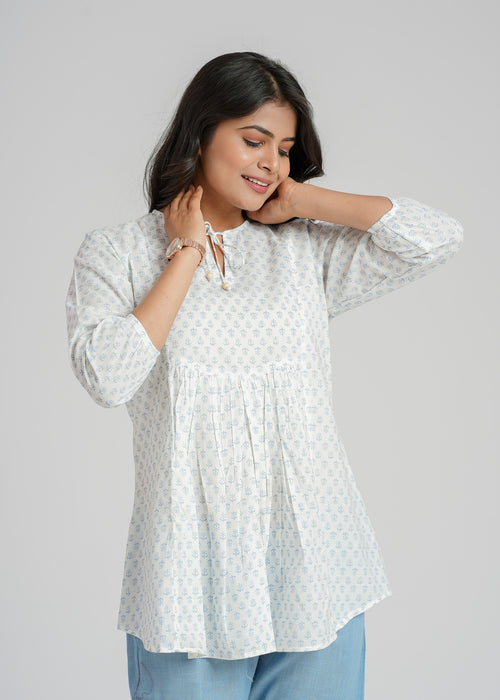 Block Printed Cotton Short Top