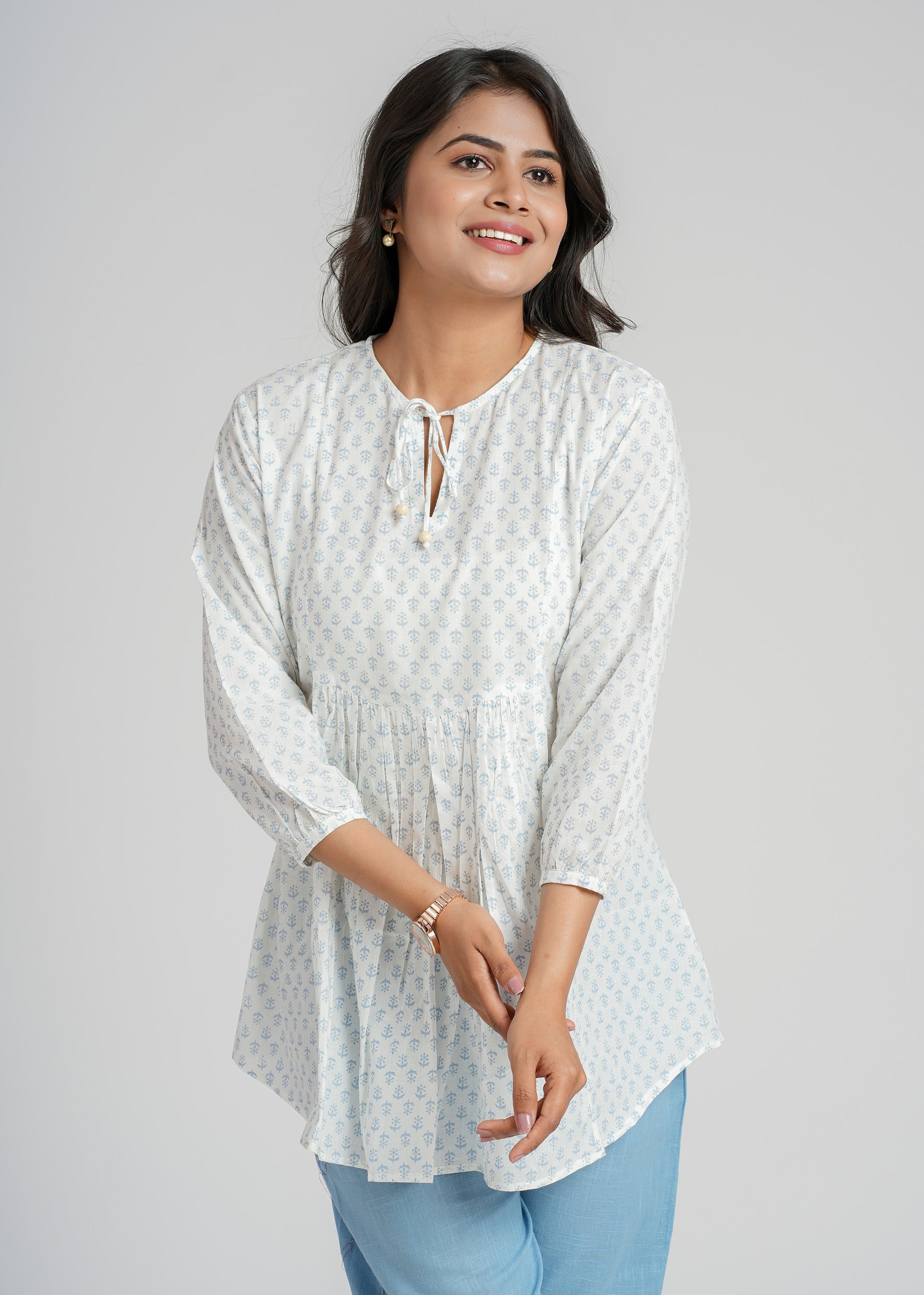 Block Printed Cotton Short Top