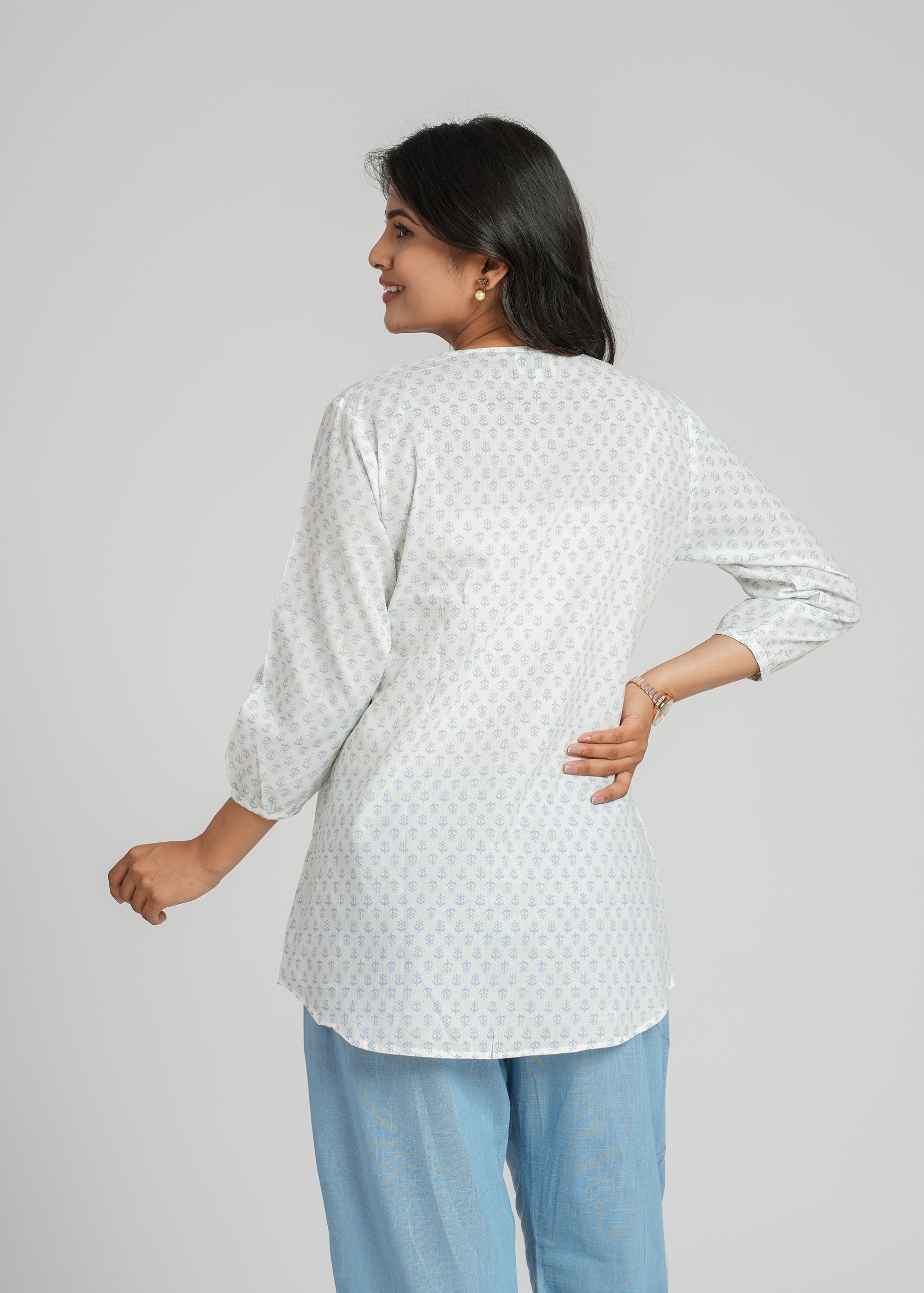 Block Printed Cotton Short Top