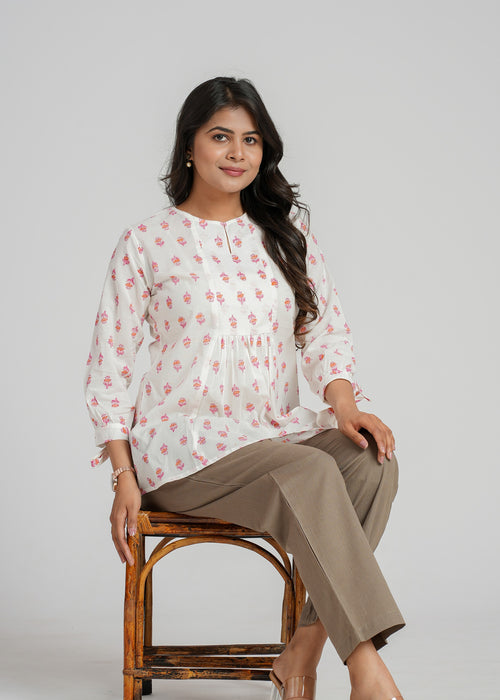 Block Printed Cotton Short Top