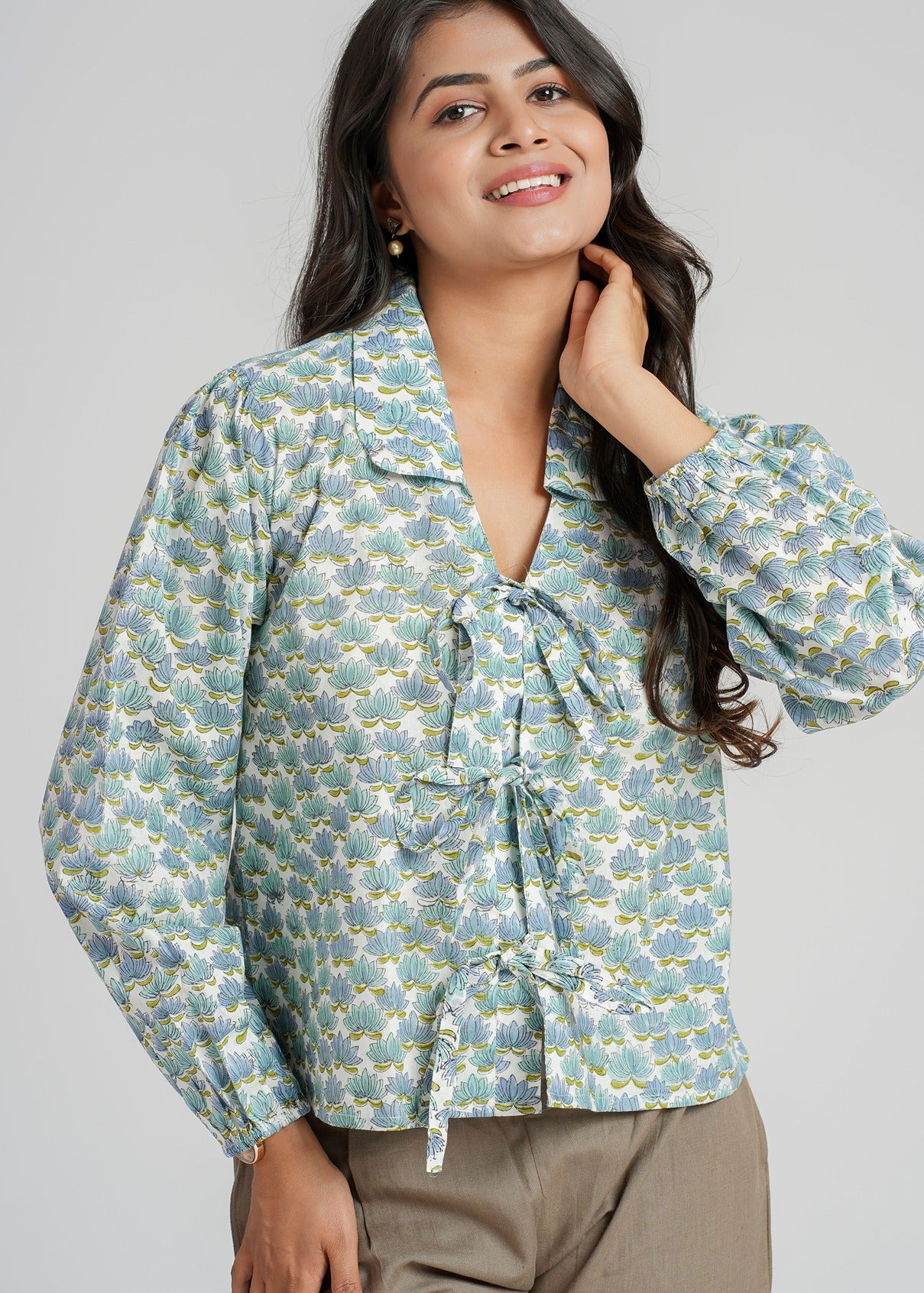 Women’s Cotton Block Printed Short Top