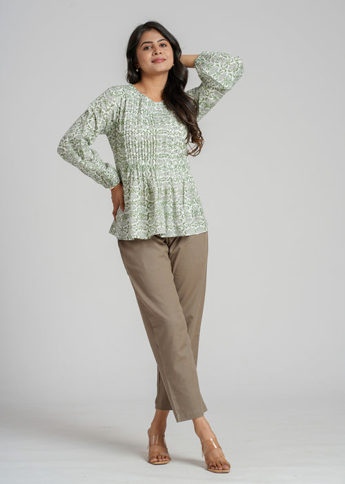 Block Printed Cotton Short Top