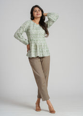 Lydia Block Printed Short Top
