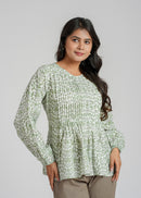 Block Printed Cotton Short Top