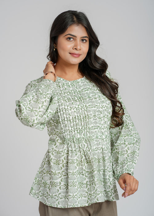 Block Printed Cotton Short Top