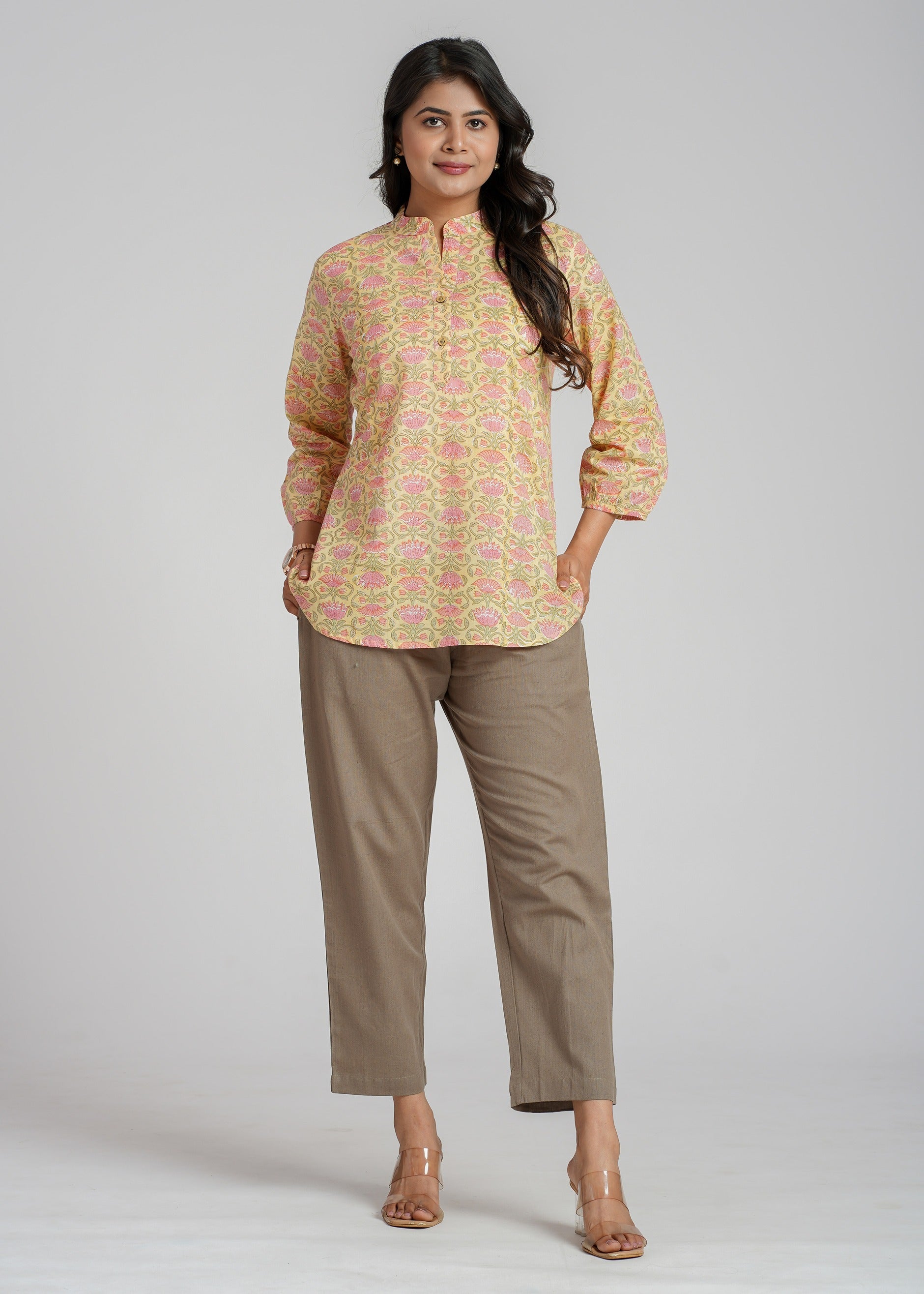 Block Printed Cotton Short Kurti