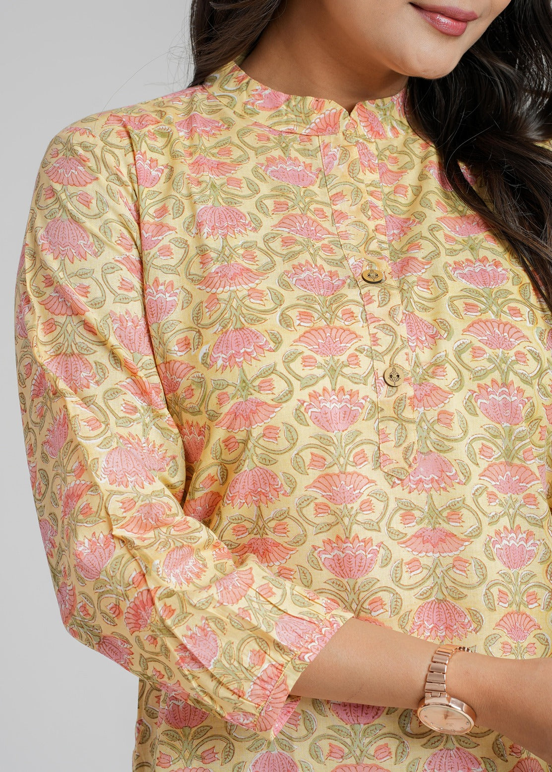 Block Printed Cotton Short Kurti