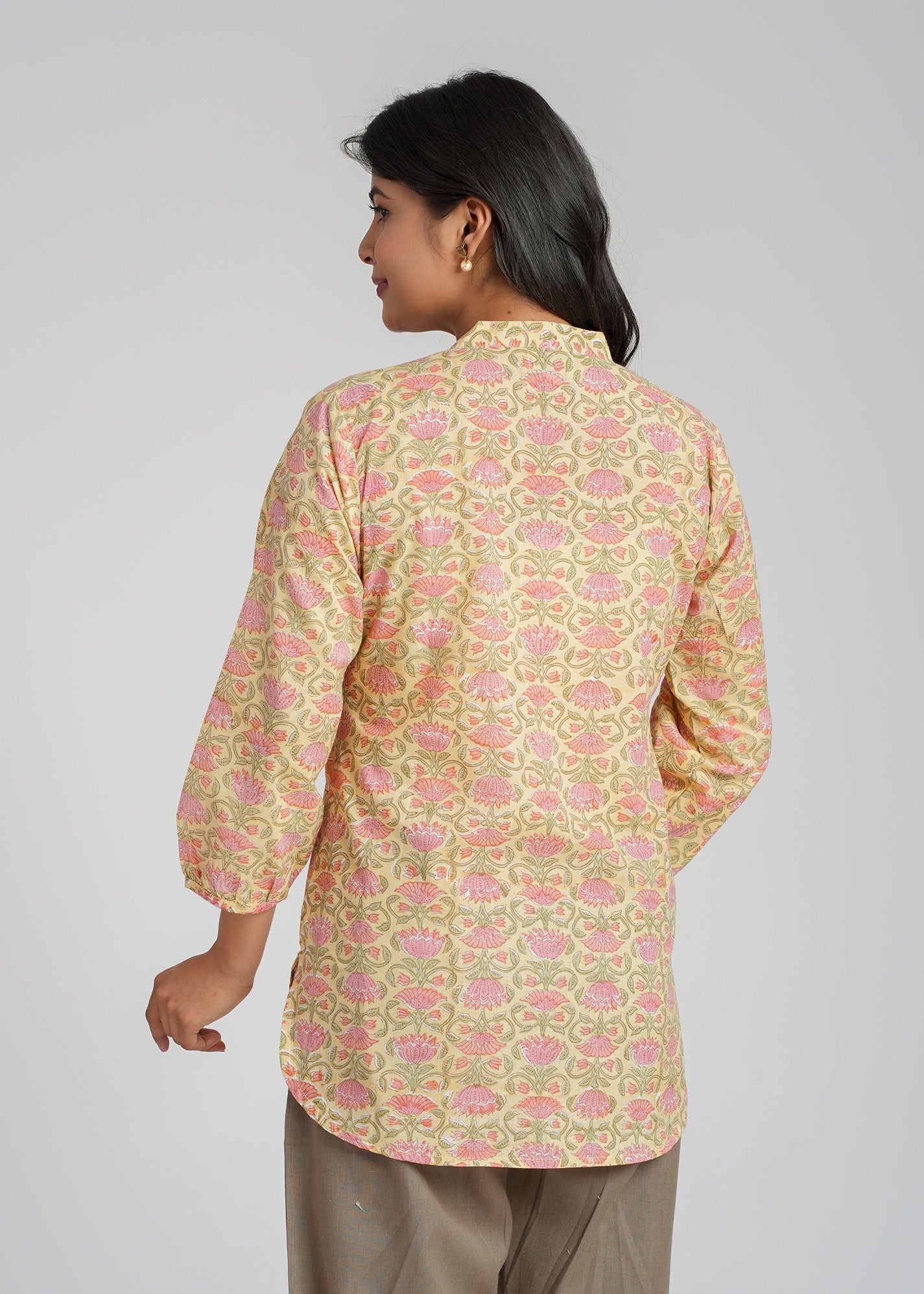 Block Printed Cotton Short Kurti