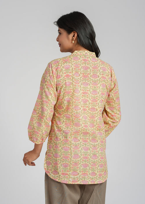 Block Printed Cotton Short Kurti