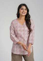 Block Printed Short kurti