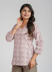 Block Printed Short kurti