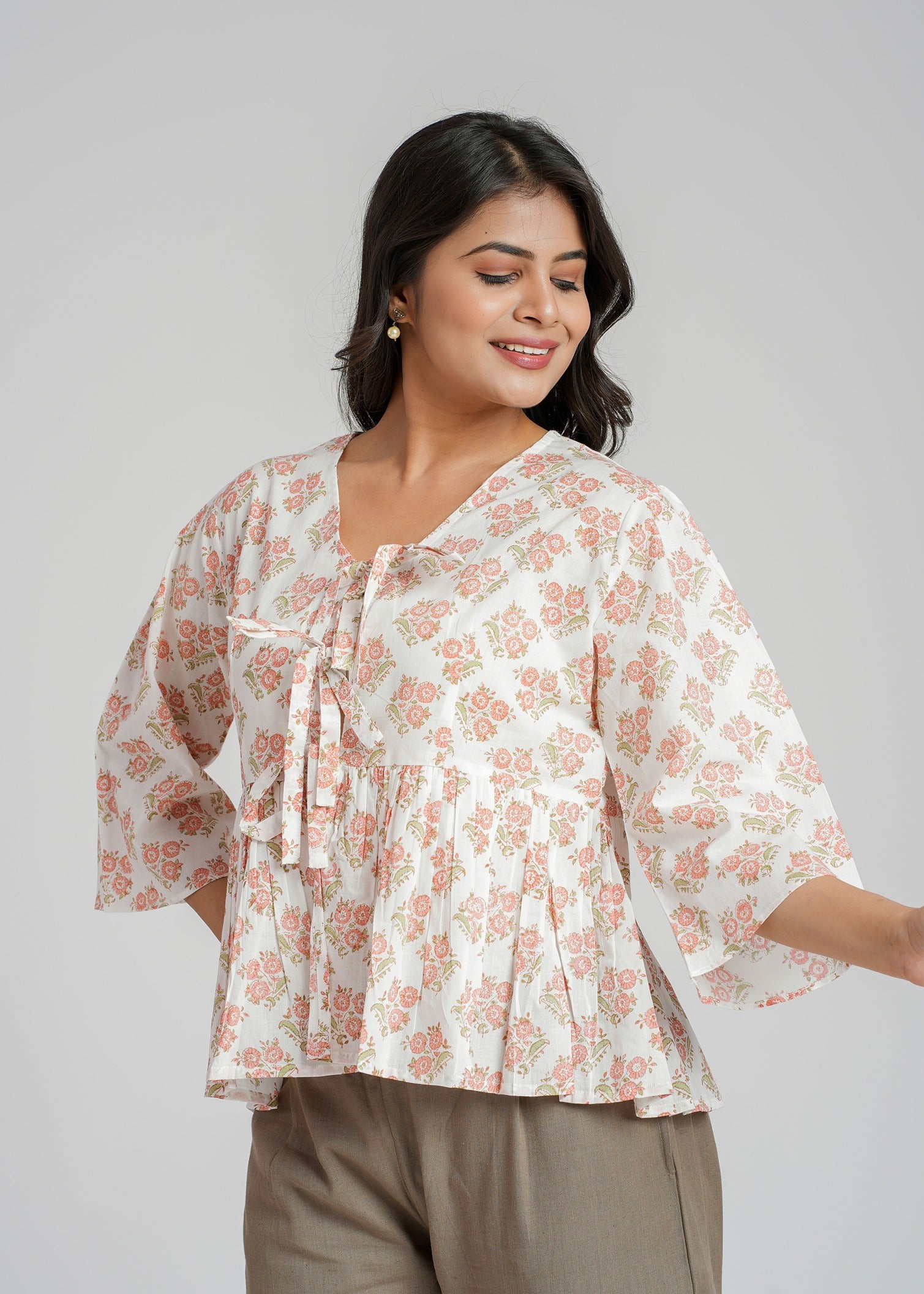 Block Printed Cotton Short Top