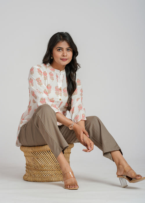 Block Printed Cotton Short Kurti