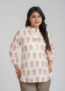 Block Printed Cotton Short Kurti