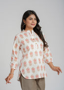 Block Printed Cotton Short Kurti
