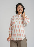 Block Printed Cotton Short Kurti