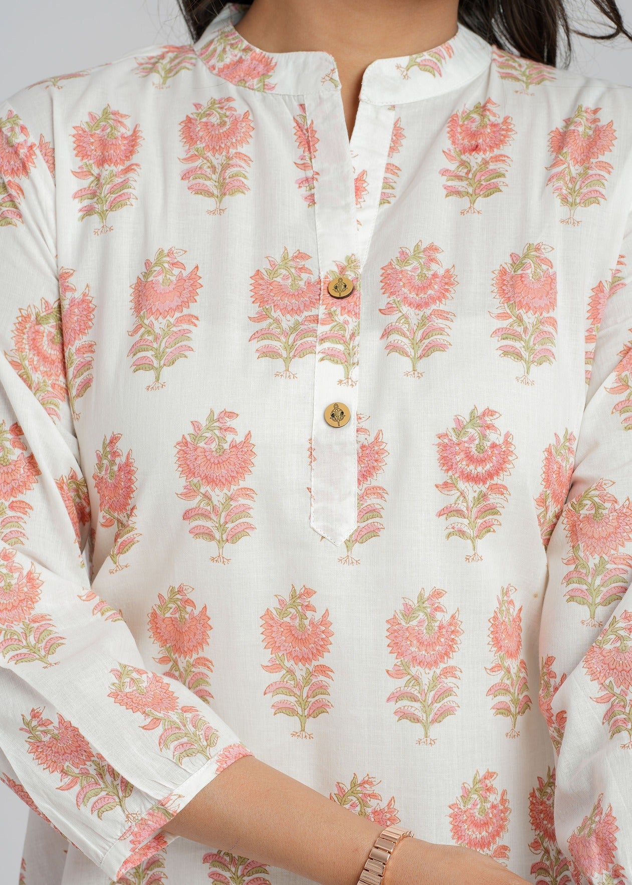 Block Printed Cotton Short Kurti