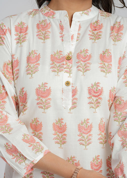Block Printed Cotton Short Kurti