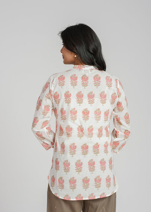 Block Printed Cotton Short Kurti