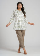 White Petal Cotton Short Top