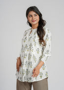 White Petal Cotton Short Top