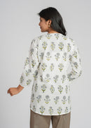 White Petal Cotton Short Top
