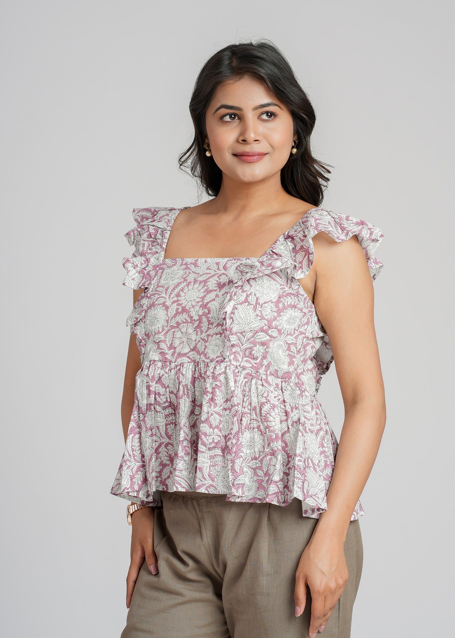 Block Printed Cotton Short Top