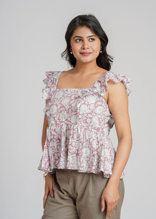 Block Printed Cotton Short Top
