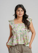 Block Printed Cotton Short Top