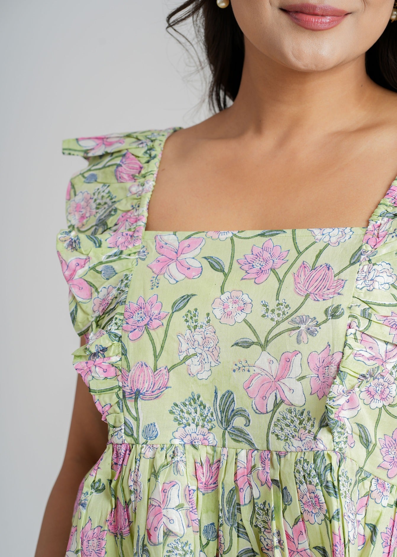 Block Printed Cotton Short Top