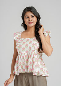 Daisy Meadow Peplum Short Top