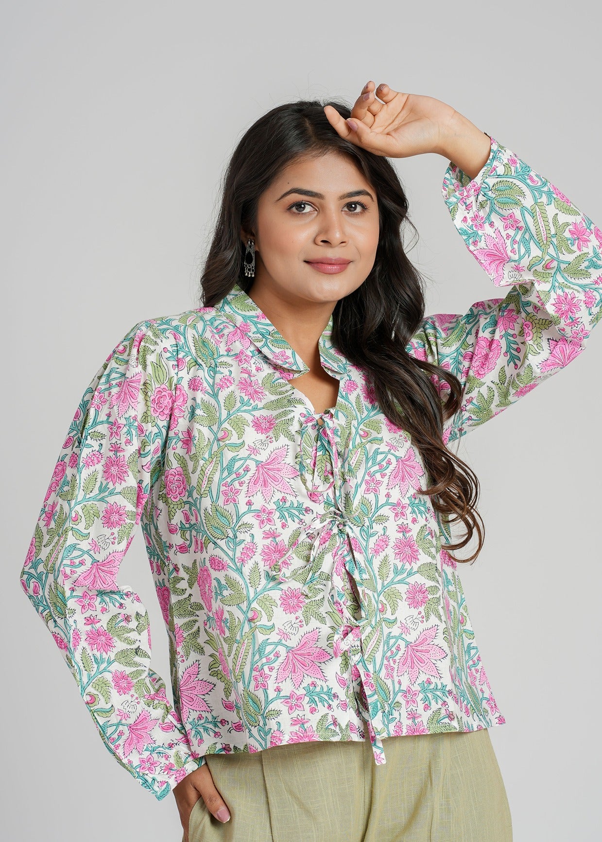 Women’s Cotton Block Printed Short Top