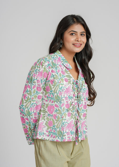 Women’s Cotton Block Printed Short Top