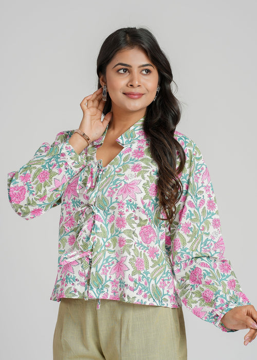 Women’s Cotton Block Printed Short Top