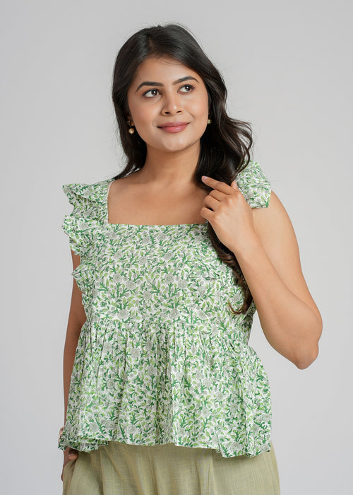Block Printed Cotton Short Top