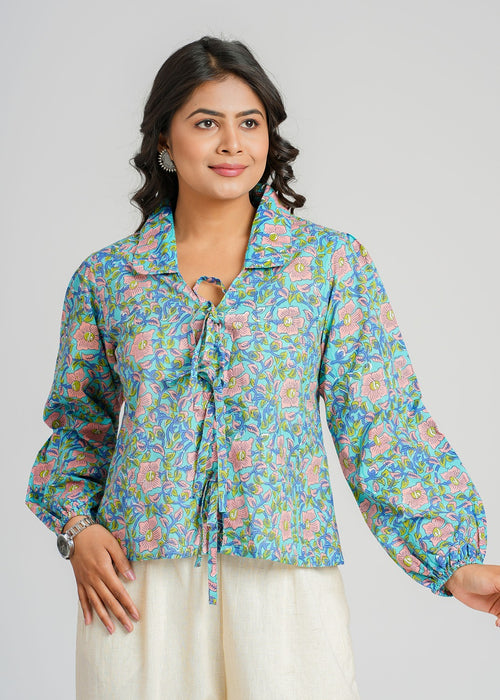 Women’s Cotton Block Printed Short Top